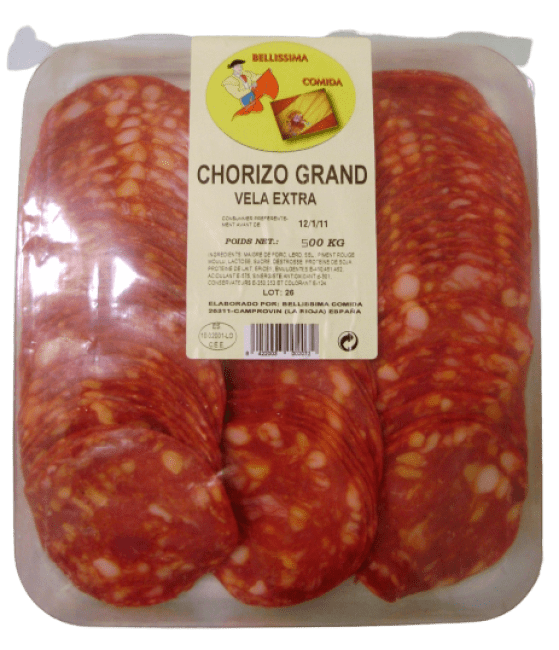 Chorizo tranche barquette 500g