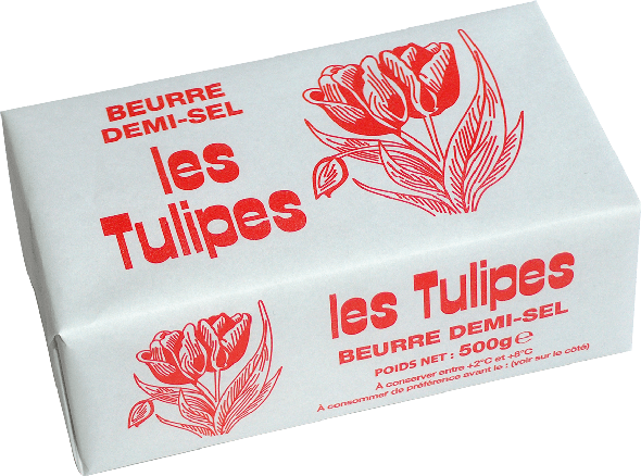 Beurre demi-sel plaquette 500g Tulipe
